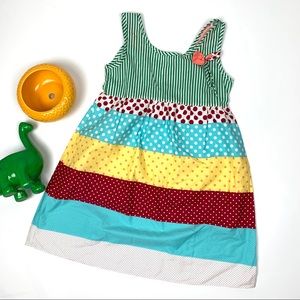 NWOT BASICS Stripe & Dot Pieced Sleeveless Dress